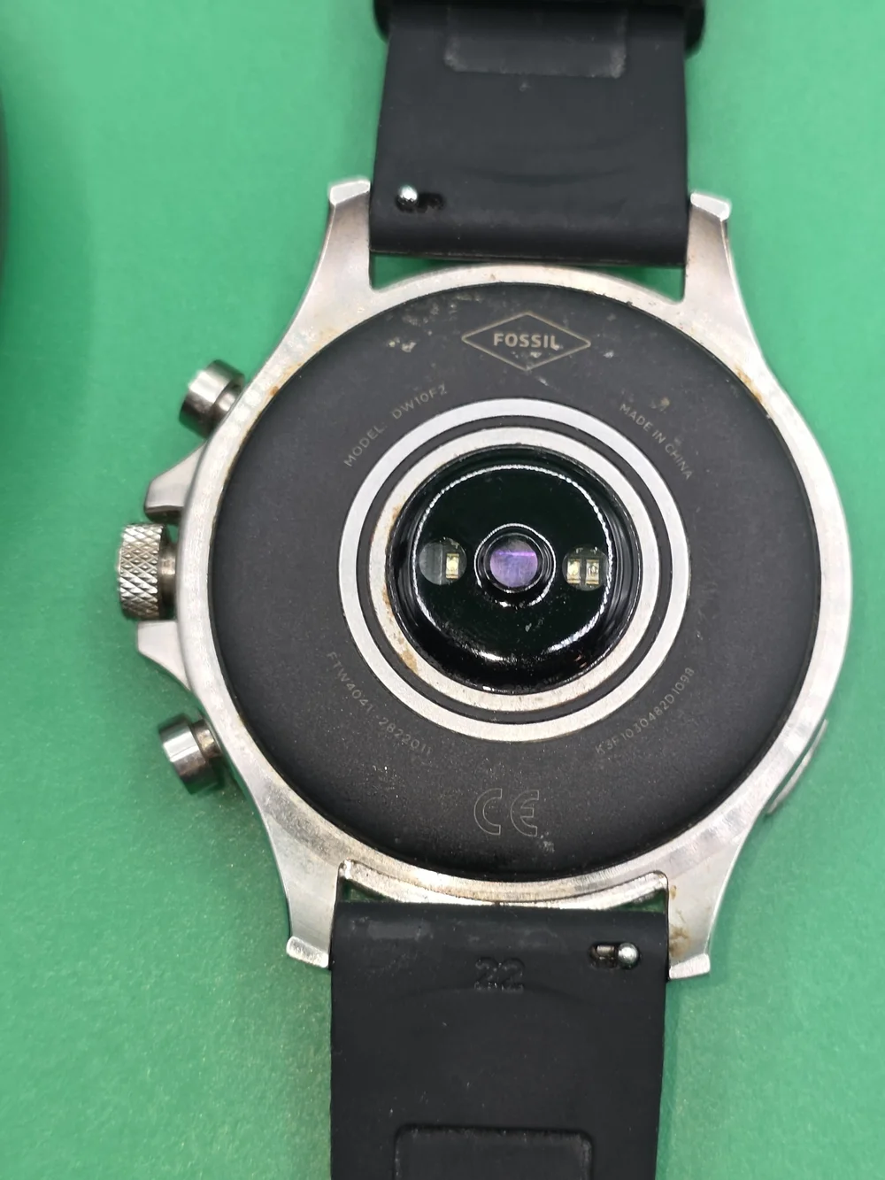 Fossil Gen 5 Garrett HR smartwatch with a black silicone strap